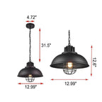 Vintage Industrial Iron Pot Lid Dome 1-light Pendant Light BulbSquare