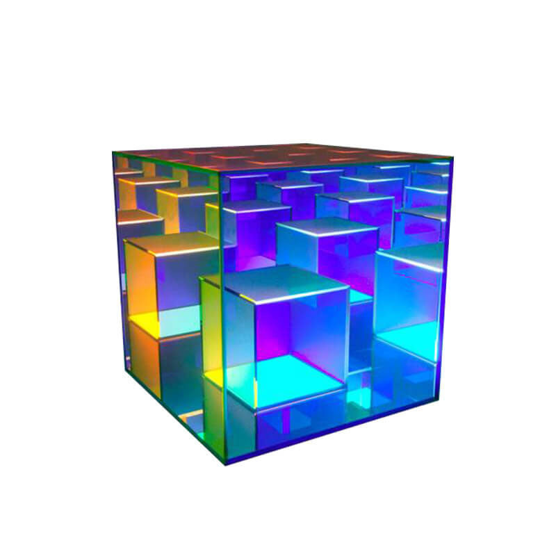 Modern Acrylic RGB Line Rubik's Cube LED Table Lamp Lumendat