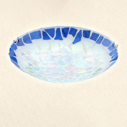 Vintage Creative Mediterranean Shell Design Dome 2/3/4-Light Flush Mount Ceiling Light
