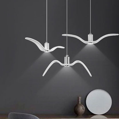 Contemporary Nordic Personality Wrought Iron Seagull LED Pendant Light For Living Room