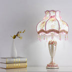 European Romantic Fabric Tassel 1-Light Table Lamp Lumendat