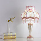 European Romantic Fabric Tassel 1-Light Table Lamp Lumendat
