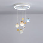 Lumendat Contemporary Creative Aluminum Round Shade Acrylic Glass Ball LED Kid's Flush Mount Ceiling Light For Bedroom Lumendat