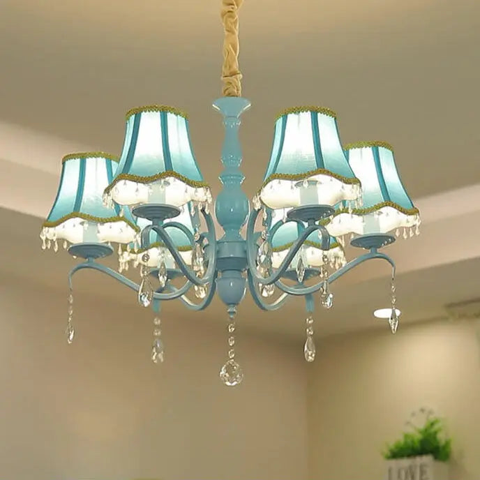 Modern Creative Cone Iron Crystal Fabric 5/6/8 Light Chandelier Lumendat
