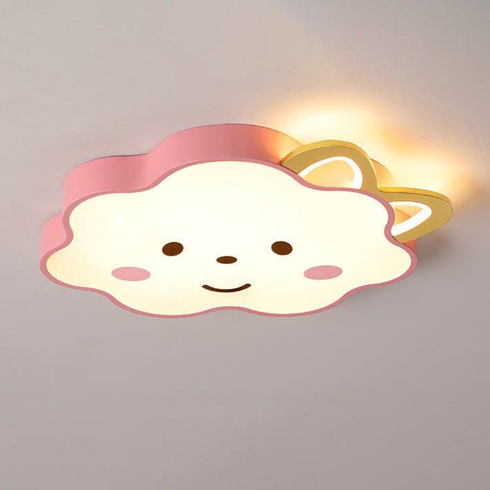 Lumendat Cartoon Creative Clouds Cat Ears LED Flush Mount Ceiling Light Lumendat