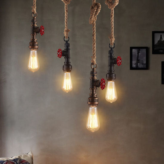 Modern Vintage Industrial Twine Iron 1-light Pendant Light