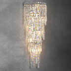 Contemporary Luxury Crystal Tassel Half Post 1-Light Wall Sconce Lamp For Living Room