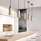 Japanese Wabi-sabi Solid Wood Stone 1/2/3-light Island Light Chandelier BulbSquare