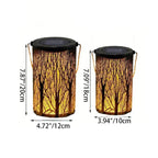 Modern Art Deco Solar Cylinder Skeleton Lantern Iron LED Outdoor Landscape Light For Garden Lumendat