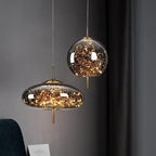 Contemporary Scandinavian Cylinder Oval Glass 1-light Pendant Light for Bedroom modern luxury lighting fixture