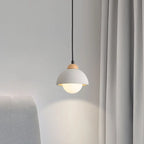 Contemporary Scandinavian Cement Dome Glass Shade 1-light Pendant Light for Bedroom BulbSquare