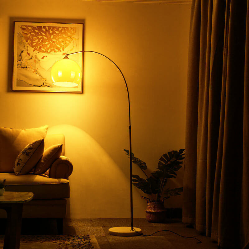 Modern Globe Acrylic Shade Fishing Rod 1-Light Standing Floor Lamp Lumendat