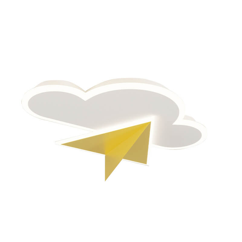 Lumendat Creative Cartoon Clouds Airplane LED Kids Flush Mount Ceiling Light Lumendat