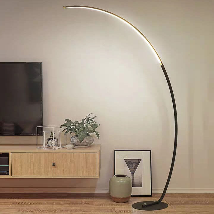 Fishing Rod Shaped 1-Light Arc Circular LED Floor Lamps Lumendat