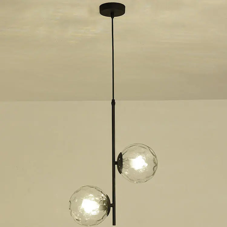 Nordic Minimalist Glass Ball Branch 2-light Chandelier BulbSquare
