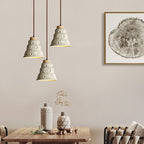 Contemporary Scandinavian Cylinder Cone Cement Solid Wood 1-light Pendant Light for Living Room