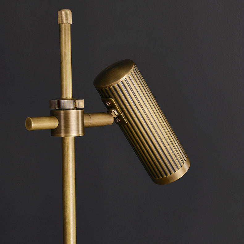 Modern Luxury Gold Brass Finish Frame Adjustable Cylinder Shade 1-Light Table Lamp For Home Office Lumendat