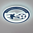 Lumendat Contemporary Creative Kids Round Football Iron Acrylic LED Flush Mount Ceiling Light For Bedroom Lumendat