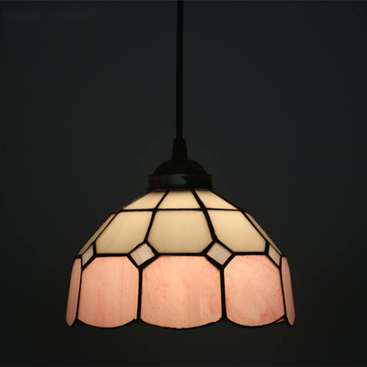 Tiffany Stained Glass Dome Shade European 1-Light Pendant Light