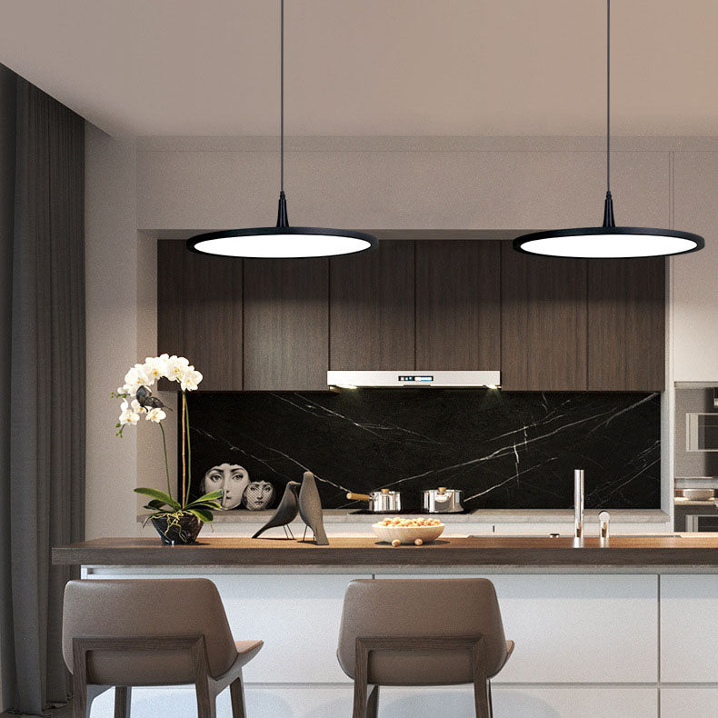 Modern Minimalist Aluminum Round Shape LED Pendant Light for Dining Room BulbSquare