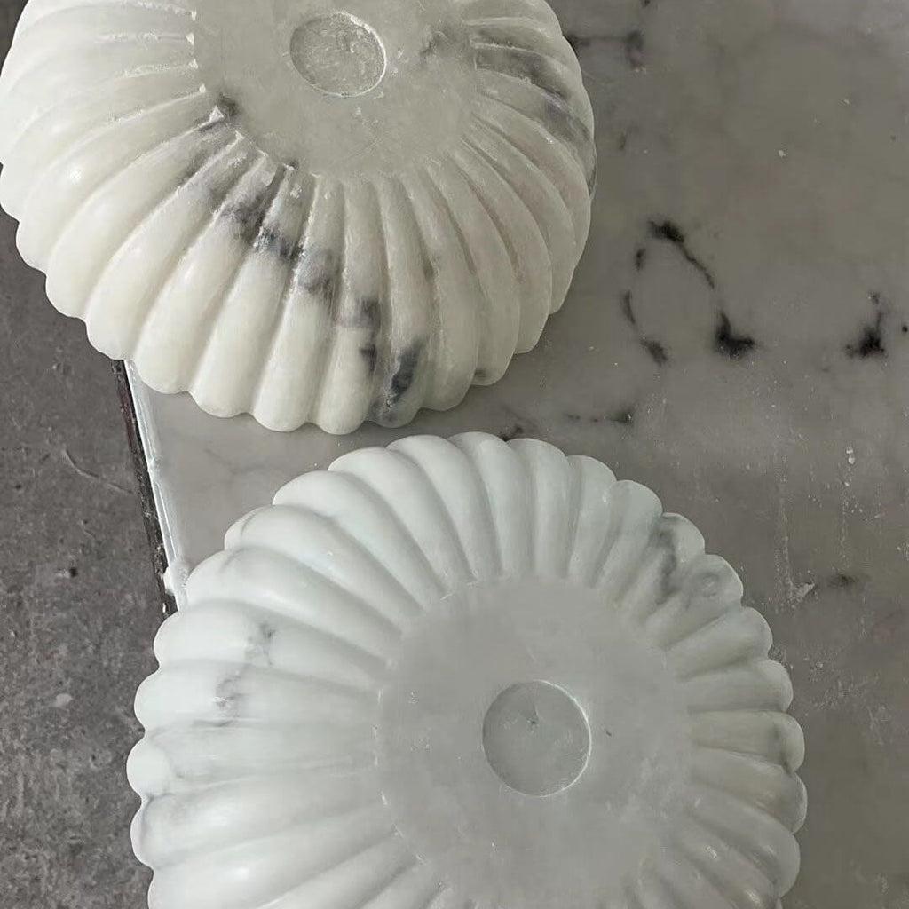Modern Luxury Imitation Marble Flower-Shaped 1-Light Semi-Flush Mount Ceiling Light Lumendat