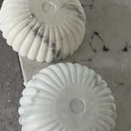 Modern Luxury Imitation Marble Flower-Shaped 1-Light Semi-Flush Mount Ceiling Light Lumendat