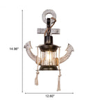 Industrial Vintage Boat Anchor Solid Wooden 1-Light Wall Sconce Lamp