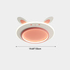 Lumendat Modern Simplicity Kids Iron Acrylic Rabbit Round LED Flush Mount Ceiling Light For Bedroom Lumendat