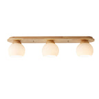 Japanese Vintage Striped Glass Wood Long Plate 2/3 Light Flush Mount Ceiling Light Lumendat