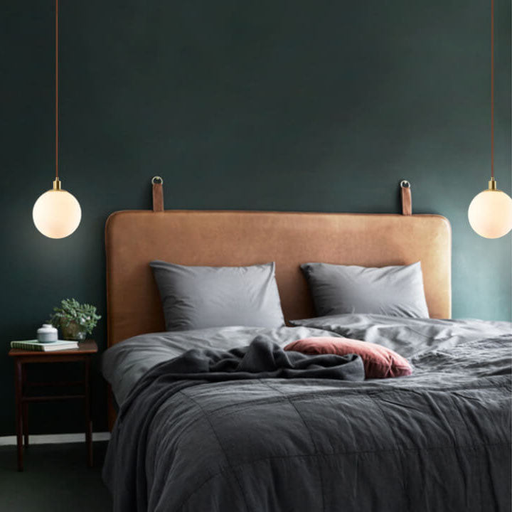 Contemporary Nordic Minimalist White Orb 1-Light Pendant Light For Bedroom Lumendat