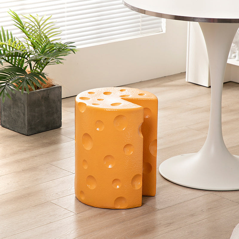 Lumendat Contemporary Creative Kids Round Cylinder Cheese Resin Side Table For Bedroom Lumendat