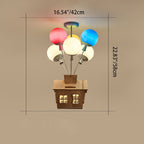Lumendat Contemporary Creative Colorful Acrylic Balloon Log Cabin 7/9-Light Kids Semi-Flush Mount Ceiling Light For Bedroom Lumendat