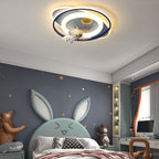 Lumendat Modern Creative Kids Iron Cartoon Astronaut Rocket LED Flush Mount Ceiling Light Lumendat