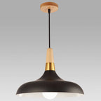 Nordic Macaron Barn Metal Wood 1-light Pendant Light BulbSquare