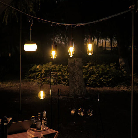 Retro Portable Waterproof Wood Round Cone Battery USB 1-Light Camping Outdoor Light Lumendat