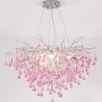 Modern Luxury Crystal Glass Aluminum Branch Water Drop 6/8/10/14 Chandeliers for Dining Room Lumendat