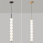 Nordic Creative Brass Spherical Glass Long Strip LED Pendant Light BulbSquare