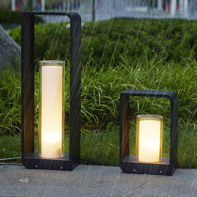 Modern Minimalist Square Frame Stainless Steel Acrylic LED Waterproof Lawn Landscape Light For Outdoor Patio Lumendat