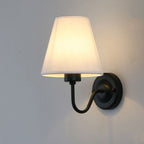 Modern Fabric Bell Shade Bend Arm 1-Light Wall Sconce Lamp Lumendat