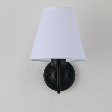 Modern Fabric Bell Shade Bend Arm 1-Light Wall Sconce Lamp Lumendat