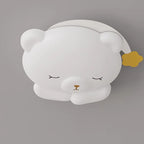 Lumendat Modern Art Deco Kids Iron PE Bear LED Flush Mount Ceiling Light For Bedroom Lumendat