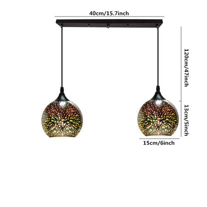 Modern Creative 3d Colorful Fireworks Glass Dome 2/3 Light Island Light Chandelier