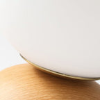 Japanese Minimalist Wood Grain Glass Round 1-Light Flush Mount Ceiling Light Lumendat