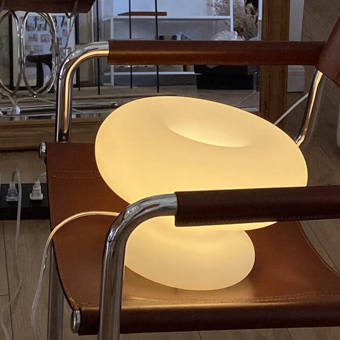 Danish Milk White Mushroom 1-Light Table Lamp Lumendat