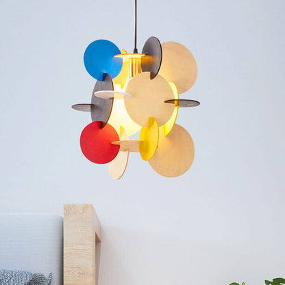 Nordic Creative Round Building Blocks Acrylic Iron 1-light Pendant Light