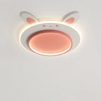 Lumendat Modern Simplicity Kids Iron Acrylic Rabbit Round LED Flush Mount Ceiling Light For Bedroom Lumendat