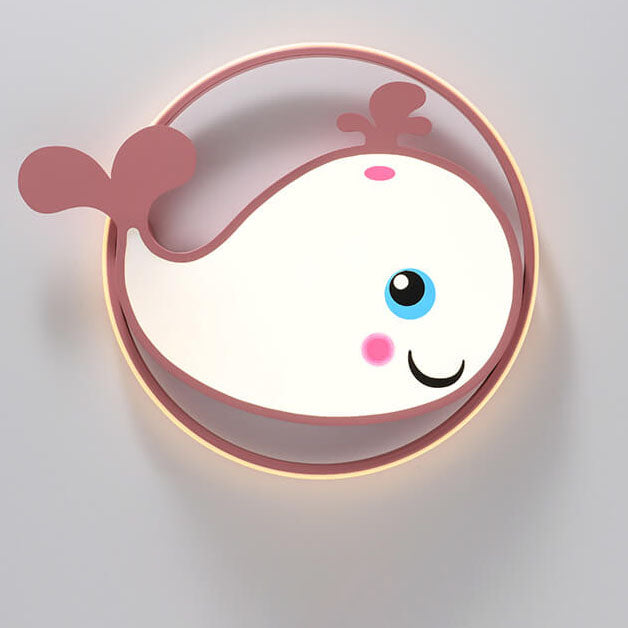 Lumendat Cartoon Creative Dolphin Circle LED Kids Flush Mount Ceiling Light Lumendat