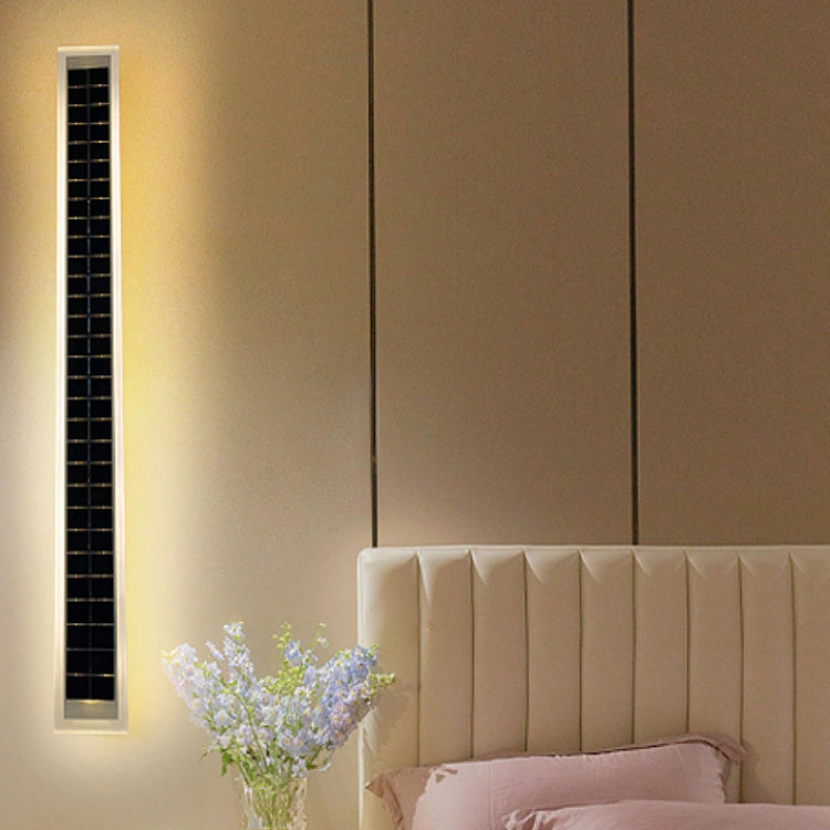 Minimalist Outdoor Solar Rectangular Strip Waterproof Patio LED Wall Sconce Lamp Lumendat
