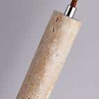 Japanese Wabi Sabi Yellow Travertine Cylinder 1-light Pendant Light BulbSquare