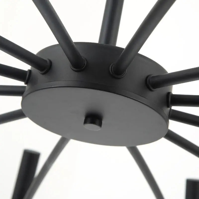 Contemporary Scandinavian Round Radioactive Iron Aluminum 12/24 Light Chandelier for Living Room Lumendat